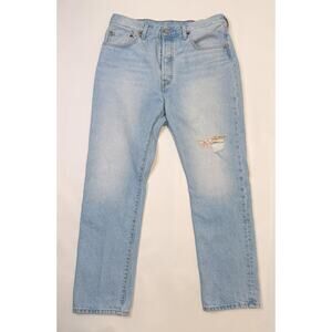 Levi's 501 150th Jeans Mens 32x30 Blue Straight Light Wash Button Fly Denim